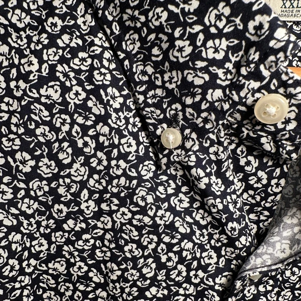 JCREW - Men’s Blue/White Floral Short Sleeve Button Down, Size 2XL